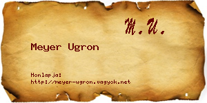 Meyer Ugron névjegykártya